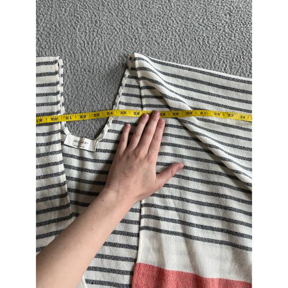 Mer Sea Shawl Wrap Sweater Striped Oversized Open Boho Beach White Gray - Picture 14 of 16